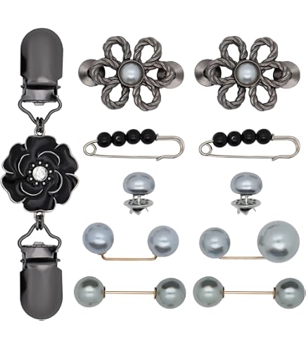 Amazon.com: 9PCS Pearl Waist Brooch Pins Dress Back Clips Waist
